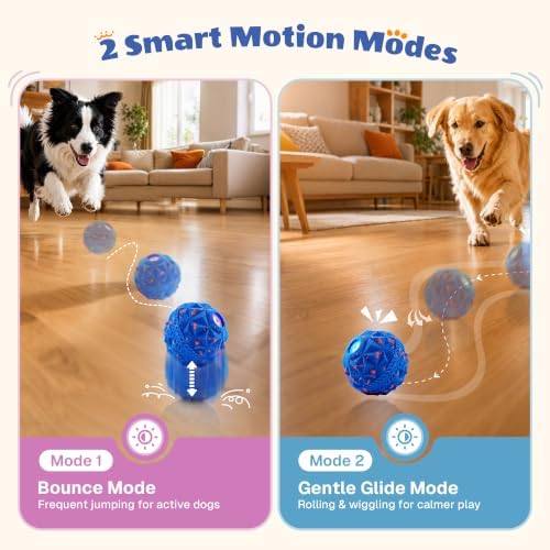 2 Pack Interactive Dog Ball, Automatic Rolling and Bouncing Toys, Blue
