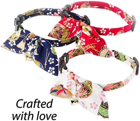 Necoichi Kimono Ribbon Cat Collar (White)