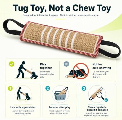 DGSL Dog Tug Toy Dog Bite Jute Pillow Pull Toy for Small and Medium Dogs