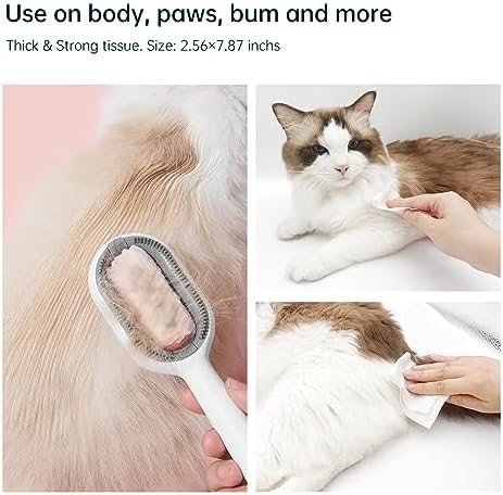 Petgravity Pet Cotton Tissue for Pet Cleaning Brush Cats Dogs Wipes for Pet Paw Eye Stains Ear Coat Extra Strong Soft Portable