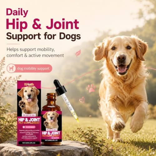 Dog Joint Supplement Liquid, Glucosamine Chondroitin MSM for Dogs, Hip & Joint Support Drops, Liquid Glucosamine for Dogs, Mobility & Cartilage Support, Chicken Flavor, 60 mL