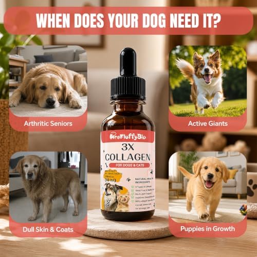 3X Premium Collagen Liquid for Dogs & Cats Supplement for Joint & Skin