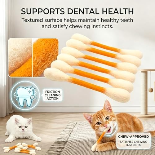 6 PCS Swabs Cat Toys with Catnip,Cat Qtip Toy,Cotton Swabs Cat Toys with Catnip,Durable for Chew,Interactive Kitty Kick Sticks for Cat Lovers Gift,Sturdy Teething Chew Toy (Colorful)