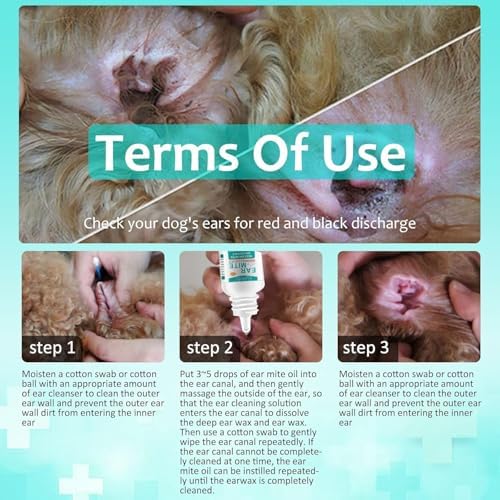 Ear Mites Clean for Dogs & Cat - with Aloe Vera, Fast-Acting 0.75oz