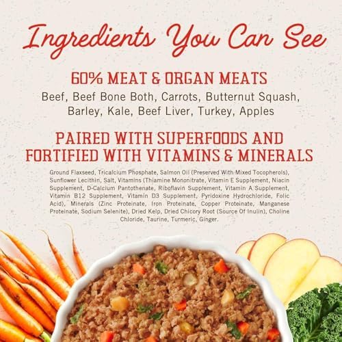 Stella & Chewy's FreshMade Frozen Fresh High-Protein Beef, Barley & Turkey Dog Food, 16-oz Pouch (Pack of 8)