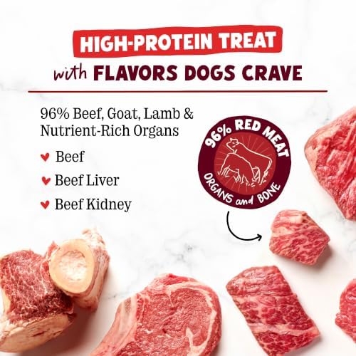 Stella & Chewy's Freeze-Dried Raw Wild Weenies Dog Treats - High-Protein Training Treats for Dogs & Puppies - All-Natural Red Meat Recipe with 97% Meat & Organs - USA Made - 3.25 oz Bag