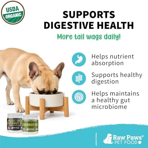 Raw Paws Virgin Organic Coconut Oil for Dogs & Cats (4-oz) - Skin & Coat