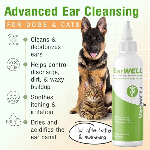 VetWELL Ear Cleaner for Dogs and Cats - Cucumber Melon - 8 oz