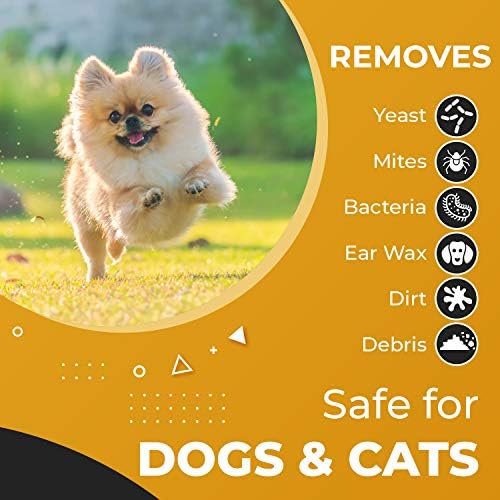 Truseb | Ear Cleaner Flush Advanced Plus Solution Formula for Cats and Dogs, Washes Away Dirt and Debris and Helps Prevent Infections, Cleaning + Drying (ADVANCED+ Ear Cleansing Flush, 16 Oz)