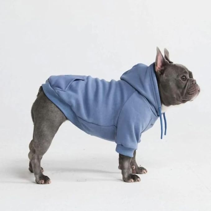 Spark Paws Dog Hoodie – Premium Dog Sweater for Small, Medium, and Large Dogs | Warm Outfits for French Bulldogs, Pitbull, Puppy, Winter Jacket Alternative - Slate Blue - L