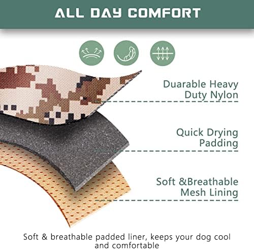 BUMBIN Tactical Dog Harness for Large Dogs No Pull, Famous TIK Tok No Pull Dog Harness, Fit Smart Reflective Pet Walking Harness for Training, Adjustable Dog Vest Harness with Handle Desert Camo L