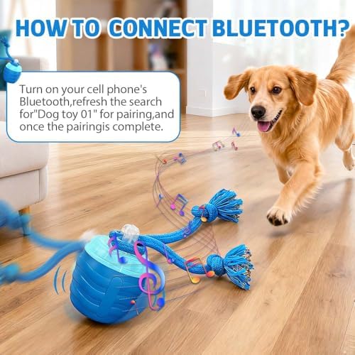 Interactive Dog Toys, 2026 Upgraded Motion Activated Squeaky Cat Balls, 360° Smart Automatic Rolling Moving for Bored Pet Cats Dogs, Interactive Dog Balls (Dark Orange)