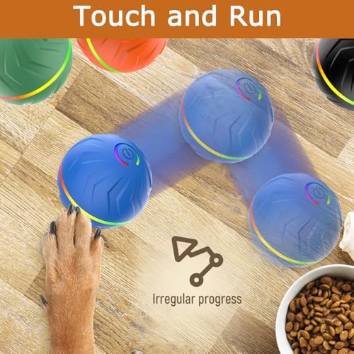 Interactive Dog Toys Dog Ball,Anti Boredom Dog Toys,Durable Motion Activated Automatic Rolling Toys for Small/Medium Dogs,Moving Ball for Dogs to Keep Them Busy,Dog Bows,Fruity Plush Covers(Green)