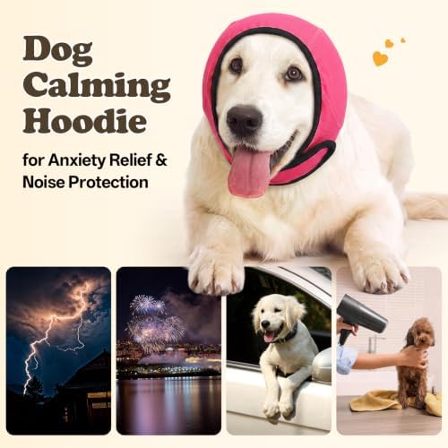 Allroaring Ear Muffs Noise Protection for Dog Grooming Bathing, Rose M