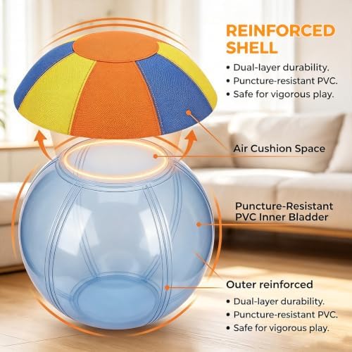 22" Herding Ball for Dogs & Horses, Inflatable PVC Training Toy
