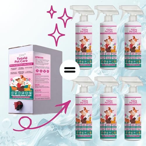 JJJee® 6-in-1 No-Rinse Dog & Cat Cleaner & Odor Eliminator. Cleans Paws, Coat, Eyes, Ears, Hotspots & Home Surfaces–Alcohol-Free, Fragrance-Free, Advanced Electrolyzed Water–Made in Japan (3 Liter)