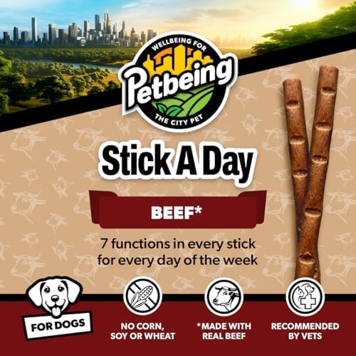 Stick a Day for Dogs | Daily Real Meat Dog Chew Sticks with 7-in-1 Wellness Support | Dog Treats with Vitamins & Nutrients for Daily Routine | Chicken Flavor, 28 Count