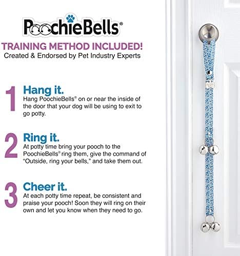 PoochieBells The Original Dog Potty Doorbell, Dog Bells for Potty Training & Puppy Housebreaking, Potty Train Your Dog in Days, Made in America, London (Pack of 2)