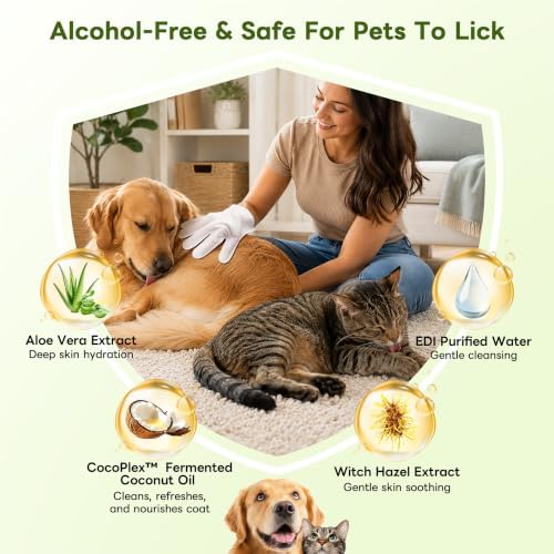 Dog Wipes for Dogs & Cats, Individually Packed Glove Wipes, 24 Count