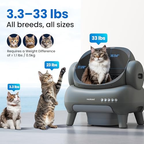 Neakasa M1 Plus Open-Top Self Cleaning Cat Litter Box with Airstep, 2-in-1 Air Purifier and Cat Step