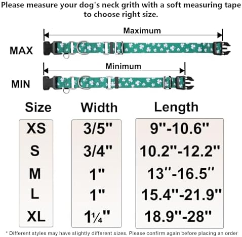 St.Patrick's Day Martingale Collar for Dogs with Buckle Adjustable Shamrock Spring Holiday Dog Collar (Clover, Medium)