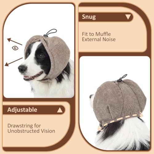 Thick Padded Noise-Reducing Dog Ear Muffs, Anti-Anxiety Calming Ear Hoodie