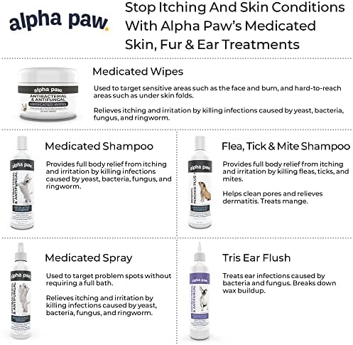 Smiling Paws Pets Comprehensive Pet Care Bundle: Tris Flush Dog & Cat Ear Cleaner Solution with Advanced Cat & Dog Skin Treatment Wipes