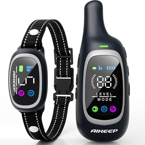 2-in-1 Dog Shock Collar and Bark Collar for Dogs – 3300FT Dog Training Collar with Remote, IP67 Waterproof e Collar with Anti-Bark/Beep/Vibration/Shock Modes for Small Medium Large Dog(8-120Lbs)