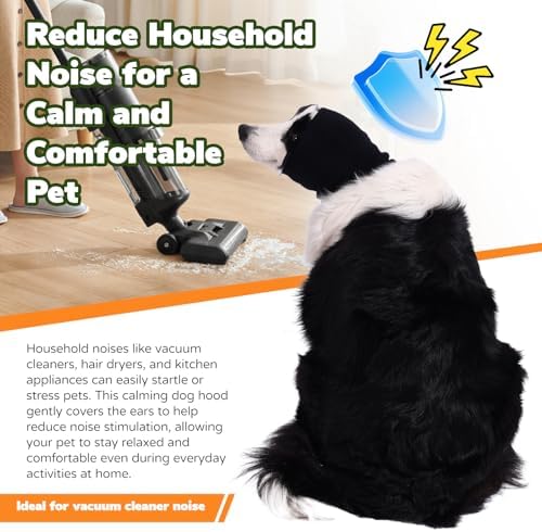Dog & Cat Calming Band Cat Anxiety Relief Cover,Double Layer Thickened Pet Ears Elastic Neck Band Noise Cancelling Ear Muffs for Anxiety Relief/Noise Protection,Grooming,Thunder,Fireworks