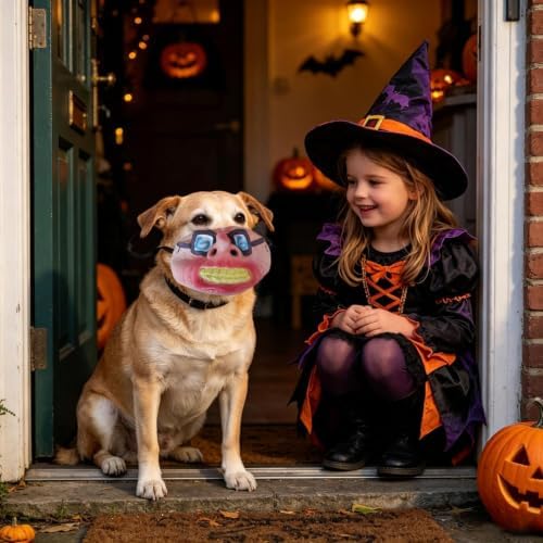 Scary Mask For Dogs, Head Realistic Masks, Latex Pet Face Costume For Small And Medium Dogs, Hilarious Pet Muzzle Accessory