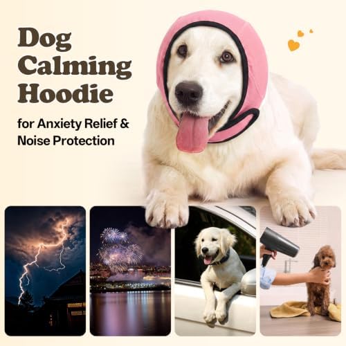 Allroaring Ear Muffs Noise Protection for Dog Grooming Bathing, Pink M