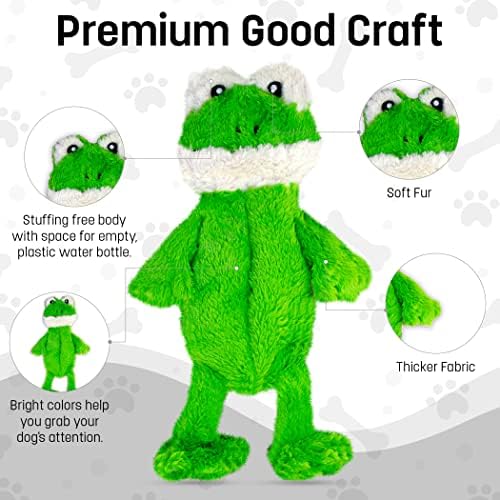 FGA MARKETPLACE Frog-Fox Flat NO Stuffing NO Squeak Plush Dog Toy, Funny Style Will Entertain Your Pet for Hours, Recommended for Small and Medium Dog 21 INCH Long