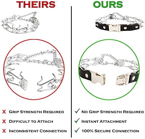 Herm Sprenger Prong Collar for Dog Training with Easy Quick Release Buckle - German Made Dog Collar with Chrome Plated Steel 3.0mm Prongs for Large - Extra Large Dogs (20-25" Neck)