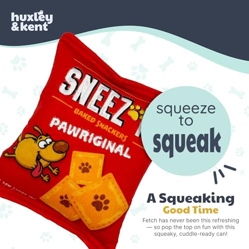Huxley & Kent Power Plush Squeaky Dog Toy, Sneeze-It, Large