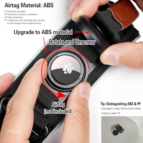 2" Tactical Dog Collar with Airtag Holder & Handle for Large Dogs (Black)