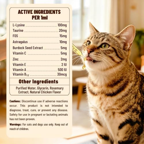 L-Lysine Liquid Drops for Dogs & Cats, Chicken Flavor, 2 oz