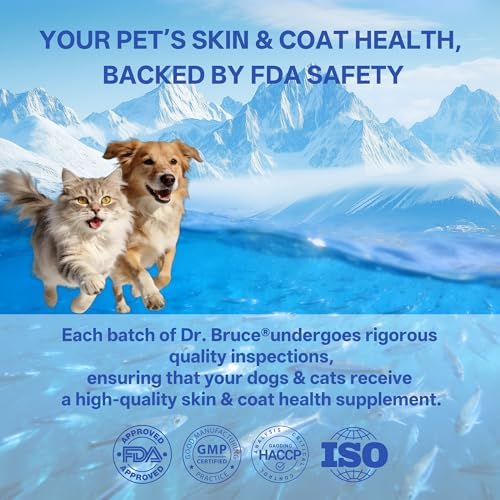 Omega 3 Fish Oil for Dogs & Cats, Itchy Skin & Allergy Relief, Reduces Excessive Shedding, Deep Sea Anchovy Softgels with EPA, DHA, Vitamin A & D3, Supports Coat, Joint & Heart Health for All Ages