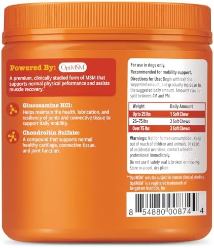 Zesty Paws Glucosamine for Dogs - Dog Joint Supplement, Duck, 90 Ct