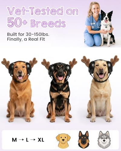 IAD Dog Ear Muffs Noise Protection – Noise Cancelling Dog Ear Muffs for Fireworks, Thunder & Anxiety