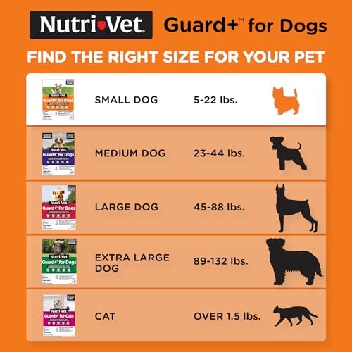 Nutri-Vet Guard+ Spot On for Dogs 5-22 lbs, Flea Treatment, 3 Doses