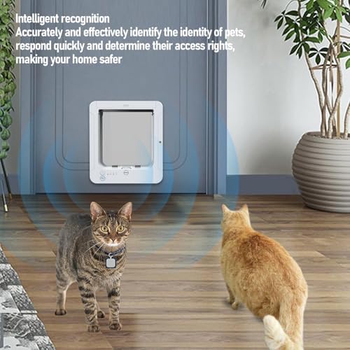 Vikye Electronic Pet Door, Automatic Sensing Smart Collar - Activated Dog or Cat Entry for Kitty Kittens, Easy Installation & Space - Saving Design, White