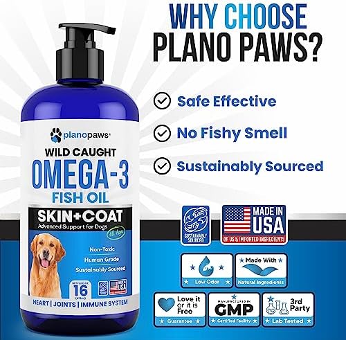 Omega 3 Fish Oil for Dogs - Supports Shedding and Itching, Skin and Coat