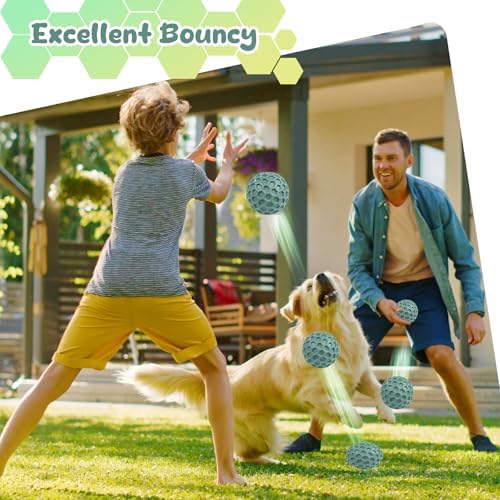 Tough Dog Chew Toys for Aggressive Chewers, Indestructible Dog Balls for Aggressive Chewers, Squeaky Balls for Dogs, Squeaky Toys for Large Dogs, Funny Heavy Duty Ball