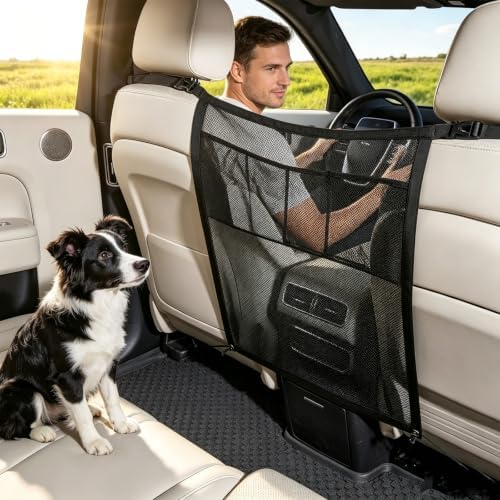 Dog Car Barrier for SUV Truck, Pet Divider Net with Mesh