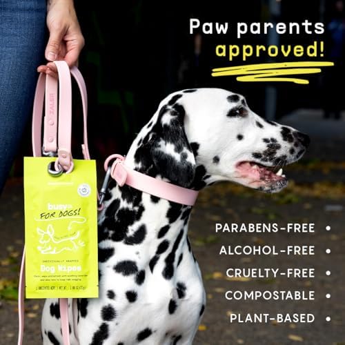 BUSYCO - Hypoallergenic Dog Wipes, Cleaning and Odor Control Grooming Wipes for Paws, Body, and Butt, Perfect for Puppy and Adult Dogs, Individually Wrapped, Unscented (Unscented, 20 Grooming Wipes)