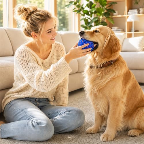 2 Pack Interactive Dog Ball, Automatic Rolling and Bouncing Toys, Blue