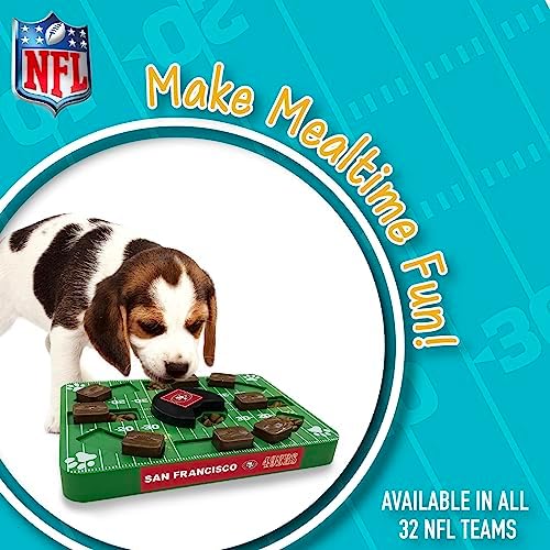 Pets First NFL SAN Francisco 49ERS Puzzle, Interactive Dog Treat Puzzle Toy