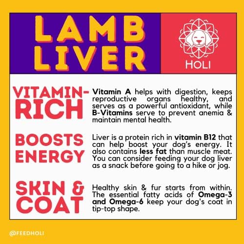 HOLI Freeze Dried Lamb Liver Dog Treats – Single Ingredient Freeze-Dried Dog Treats – Dried Lamb Liver Dog Treats Made in USA – Healthy Liver Treats for Dogs & Diabetic Dog Treat-Friendly - 4oz