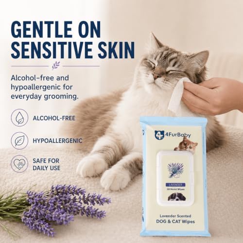Dog Wipes for Paws and Butt, Lavender, 30 Count