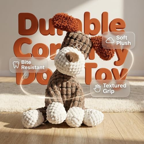 Indestructible Dog Toys for Aggressive Chewers, Squeaky Plush Chew Toy